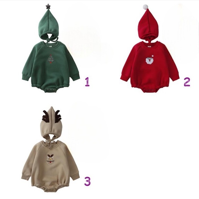 予約2点set Christmas rompers&cap