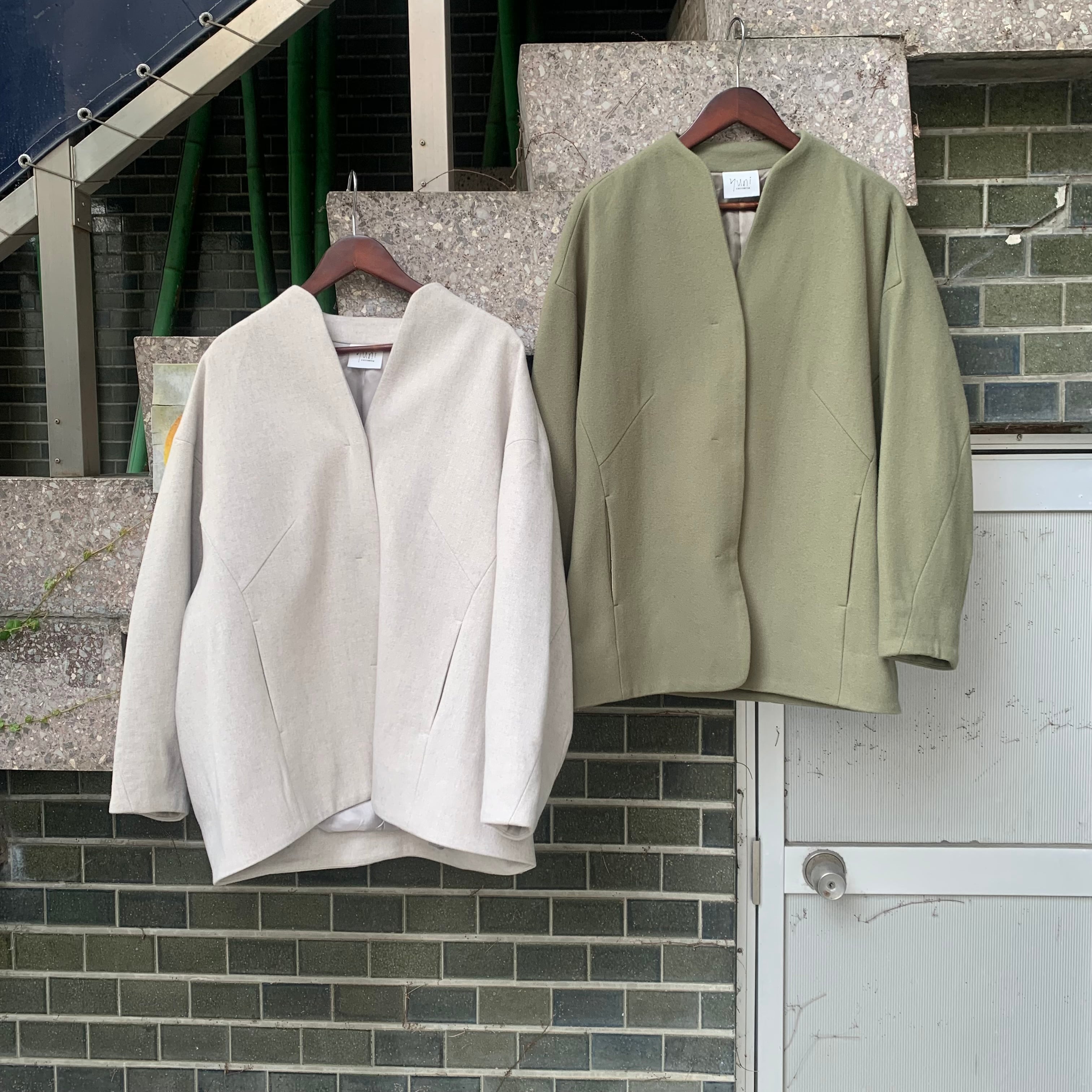 yuni/ウールsuper100 middle length cocoonコート | CocoRyne