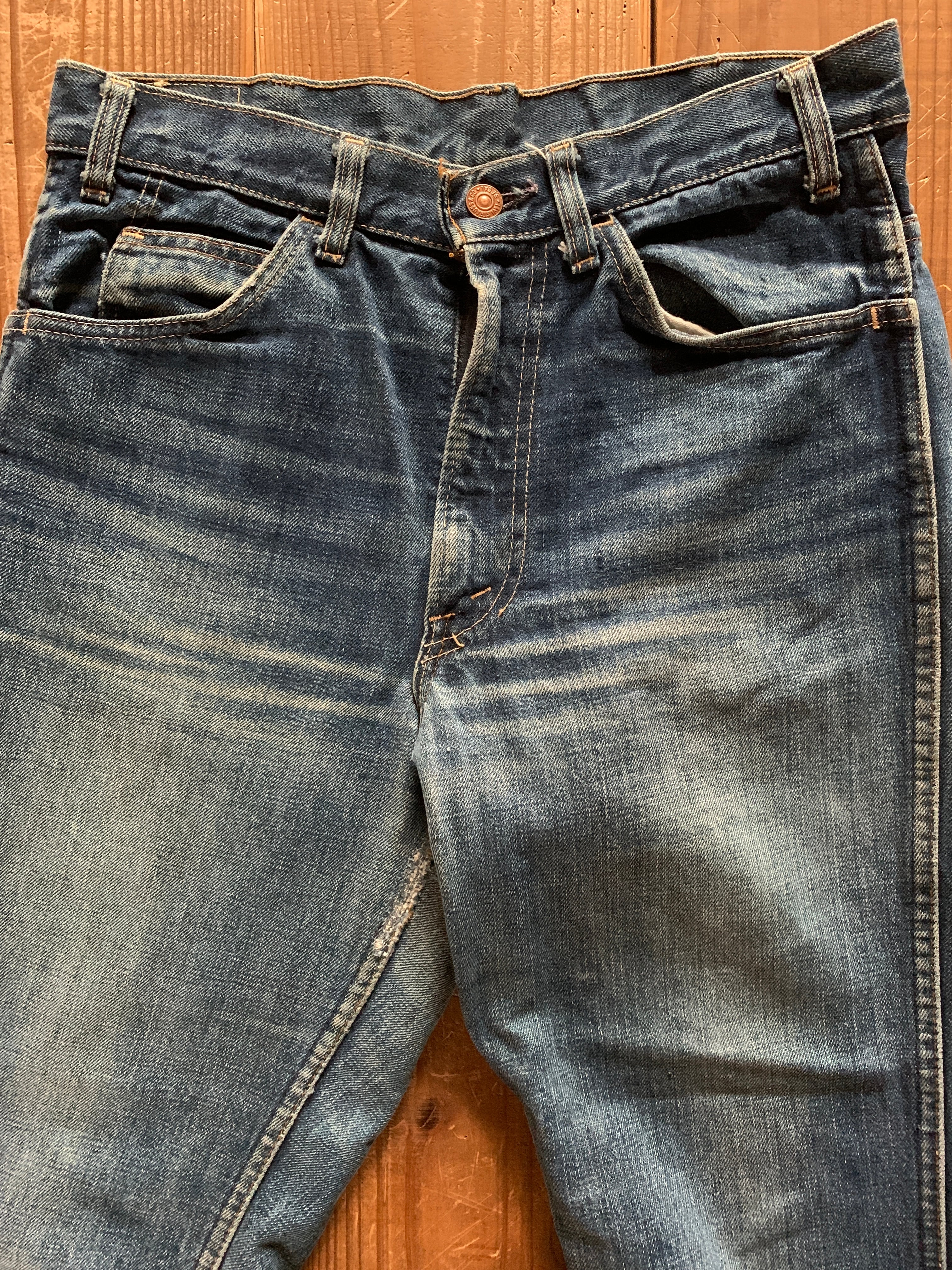 60's Levi's 646 BIG-E オレンジタブ デニムパンツ リペア跡あり 実寸(32.5×30)