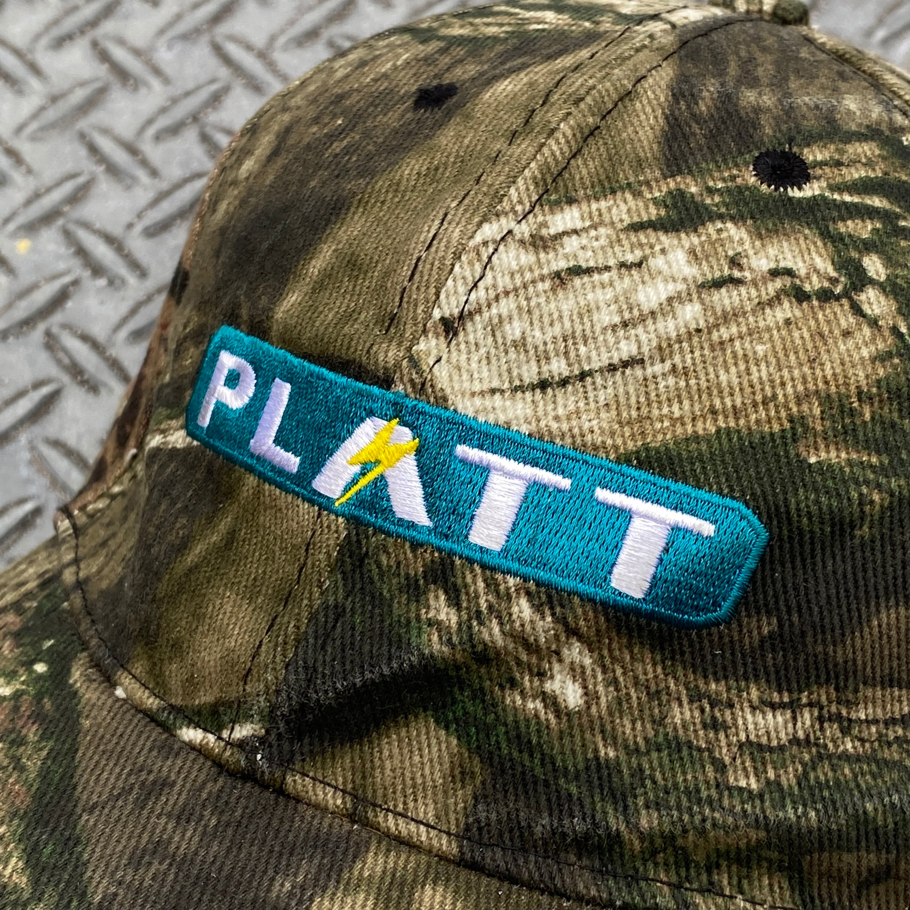 90s PLATT Electric Supply Cap CAMO | RIVERSIDE BASE