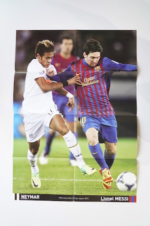 リオネル・メッシ×ネイマール/FCバルセロナ |サッカーポスター 大判 B2|両面|FIFAクラブW杯2011 日本開催 記念
