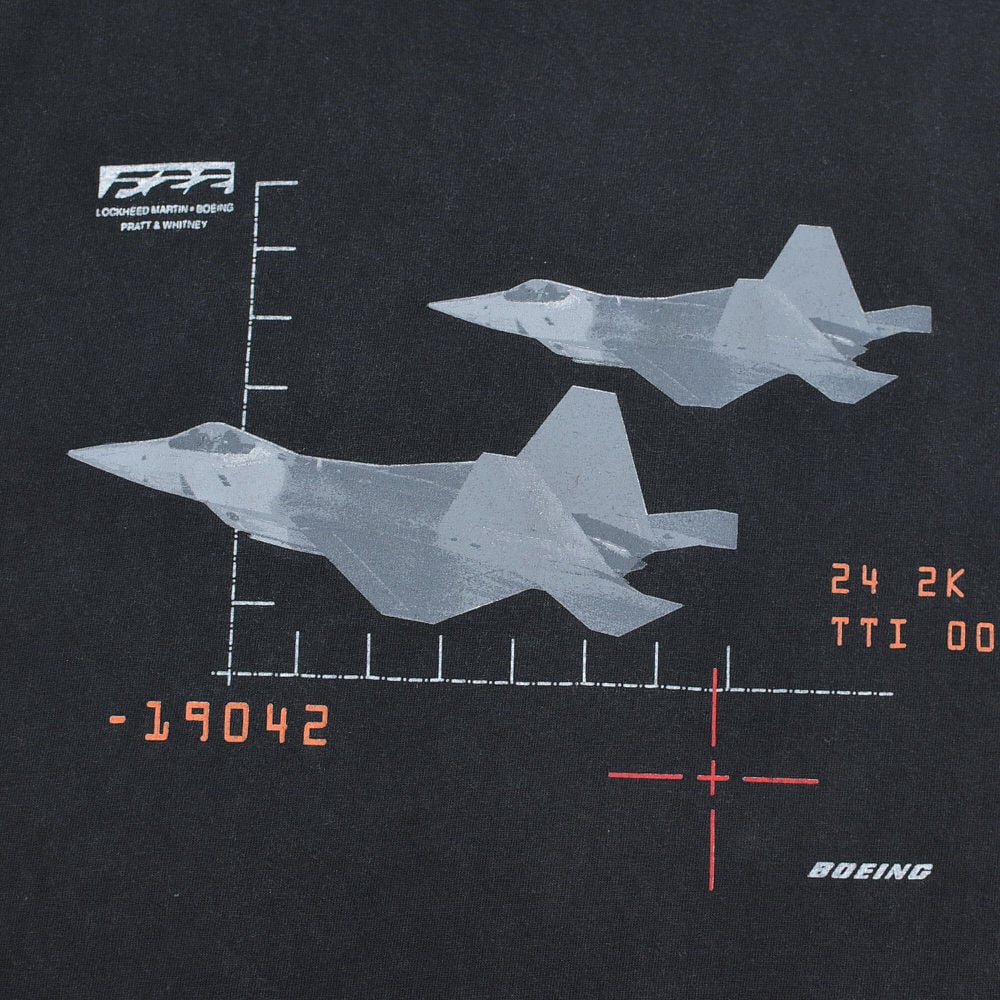 90～00s アメリカ製 ONEITA オニータ F-22 ステルス戦闘機 プリント T