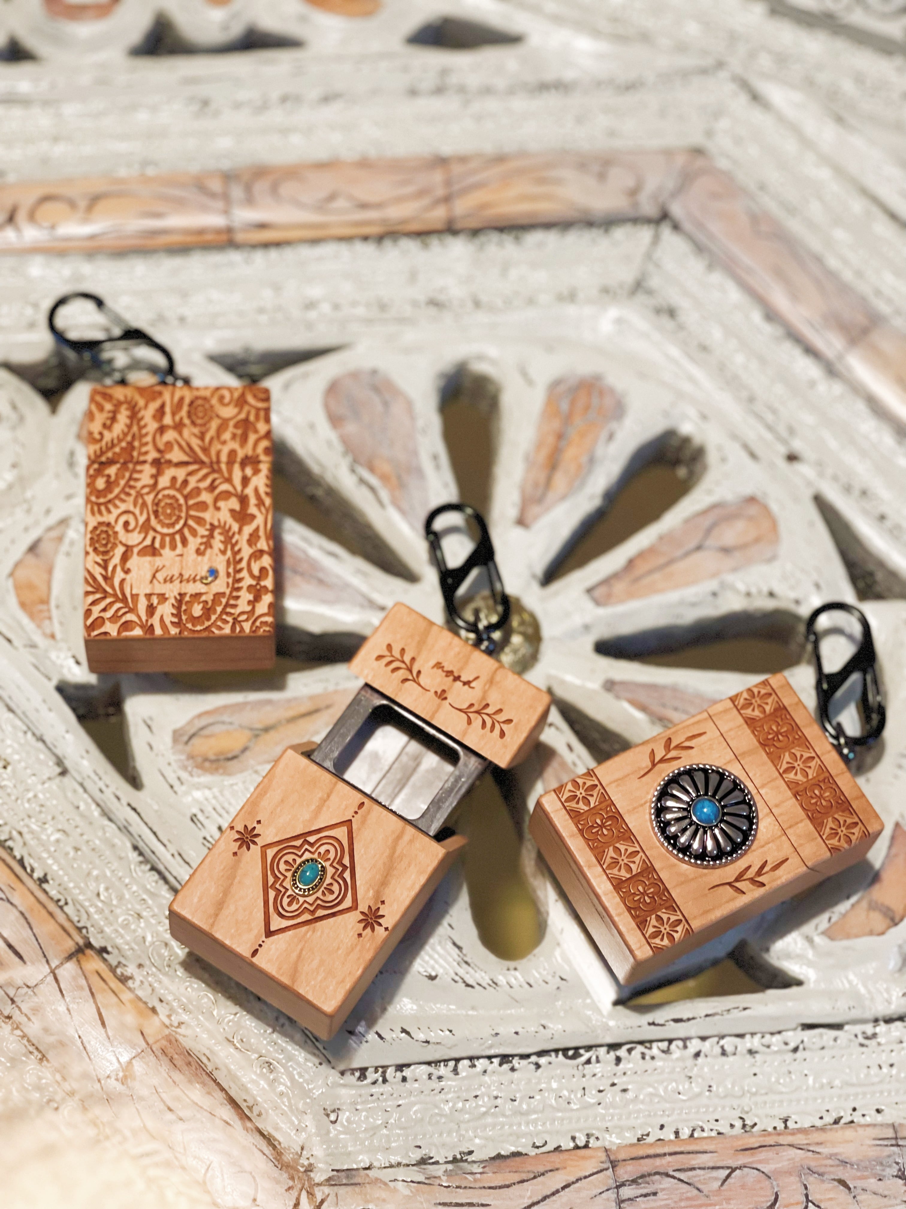 Wood portable ash tray | ALOHA GLASS