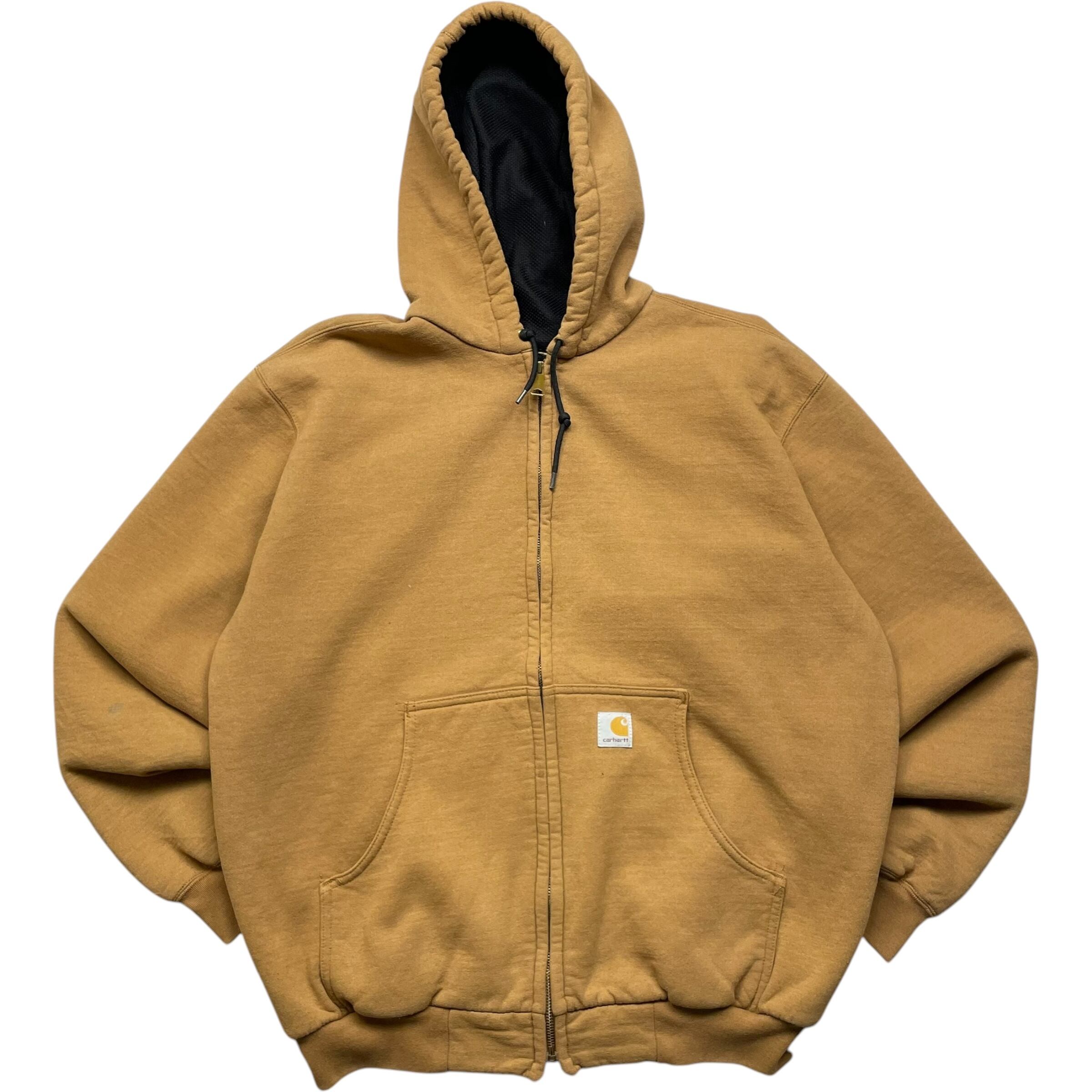 《M》 Carhartt カーハート ジップアップパーカー ワンポイント 肉厚 裏メッシュ ブブラウン no.6258
