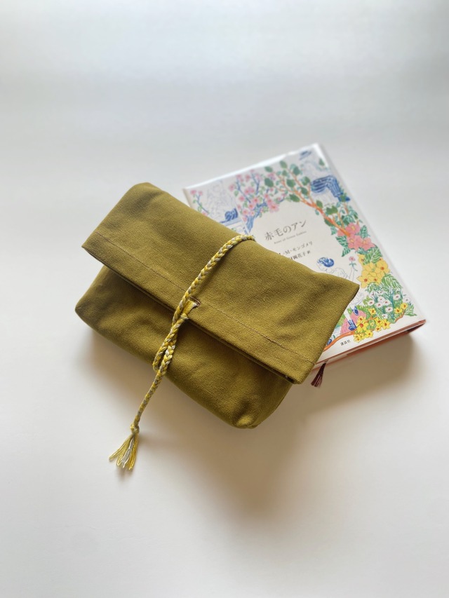 手染め紐のくるくるケース 文庫袋 /   カナリア 　#19: