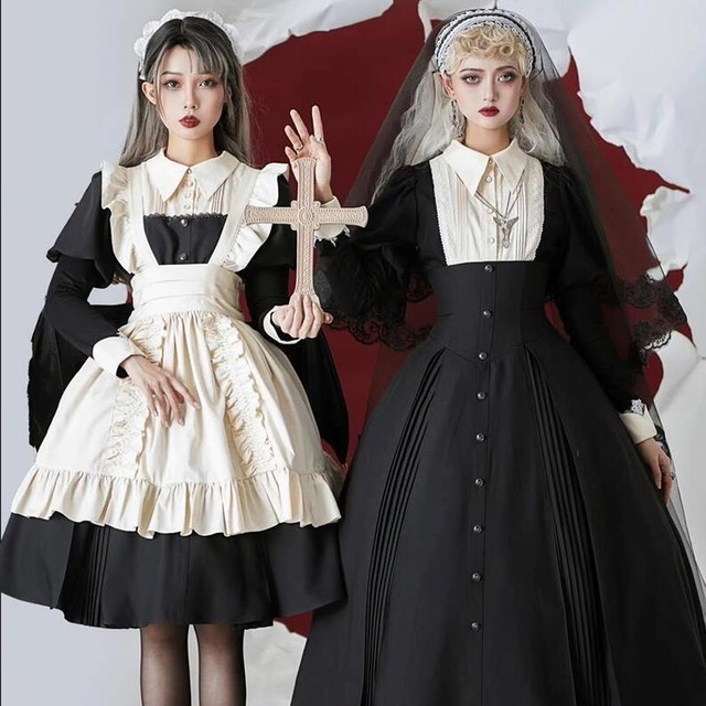 ゴスロリ通販 With U ゴシック ロリィタ メイド服 制服 エレガント 病み可愛い  メイドカフェ コンカフェ イベント衣装