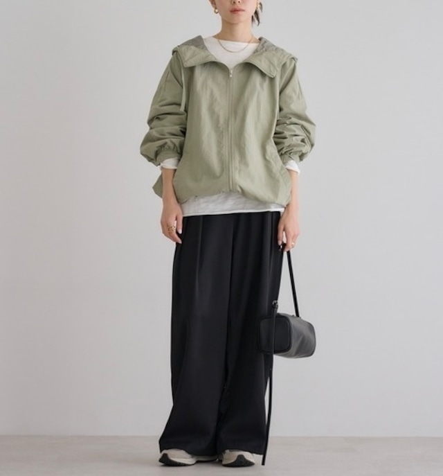 ハイウエストとろみ脚長パンツ