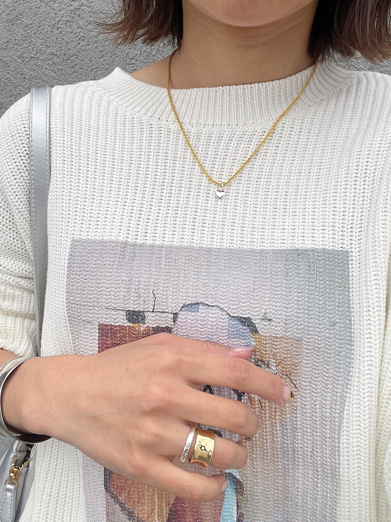 ブロックハートネックレス