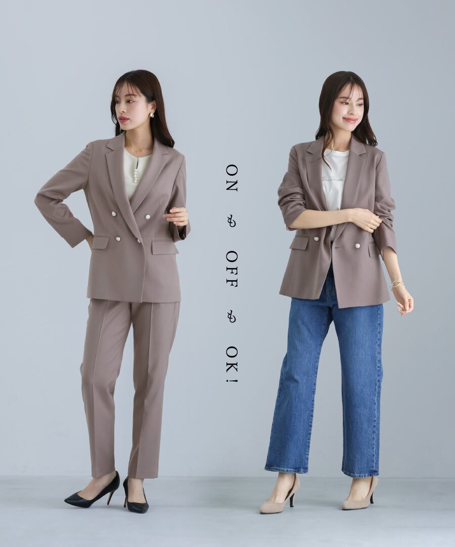 24AW ストレッチツイルダブルジャケット SALE 30％OFF】【洗える・ストレッチ】ウォッシャブルツイルストレッチ