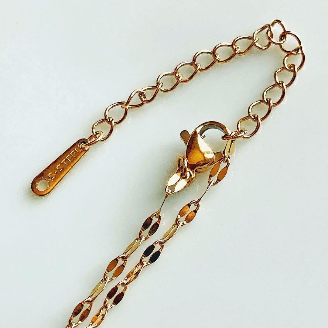 約50cm☆K18YGペタルチェーンネックレス＆ペタルフリンジ チャーム 2点組 ペタルチェーンビジューチャームネックレス | Kiwi's Shop