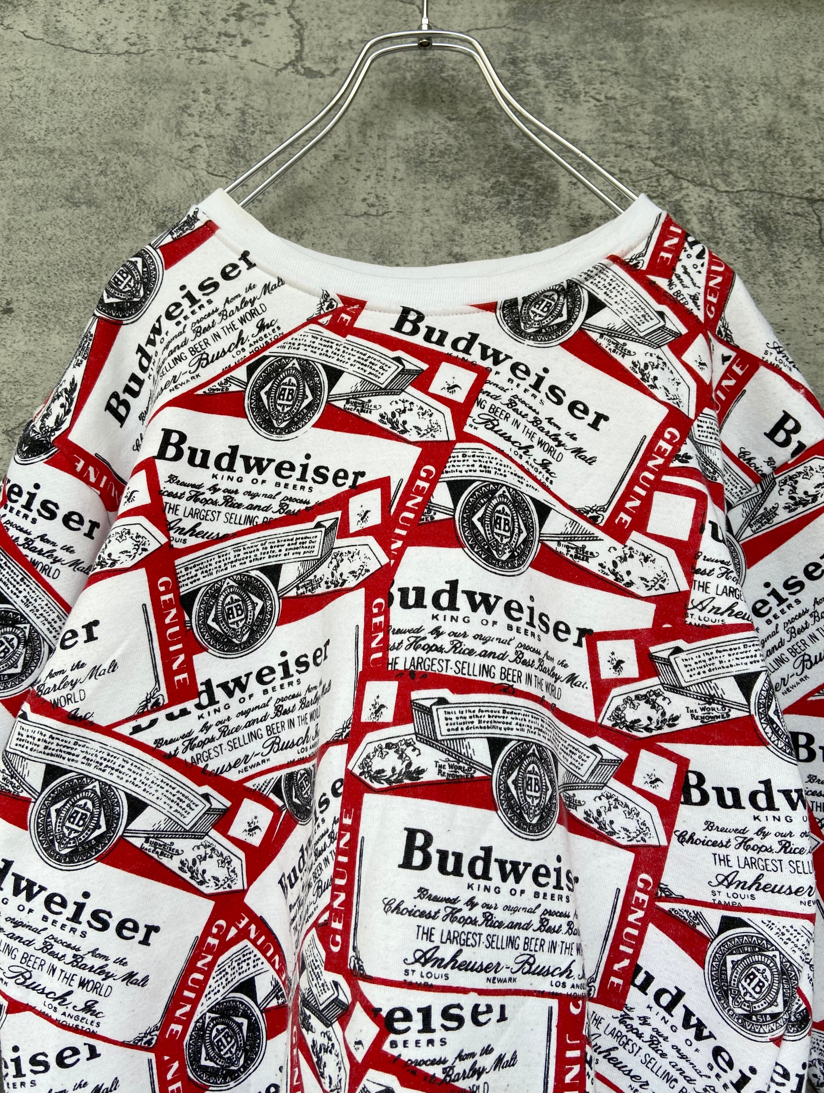 古着 バドワイザー 総柄 スウェット