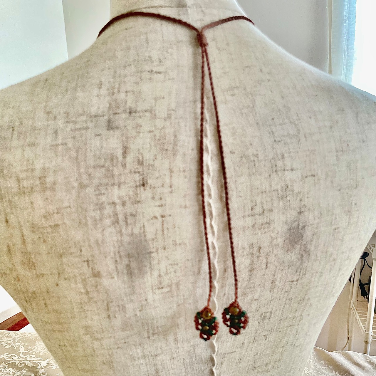 マクラメジュエリー マクラメネックレス グリーンアベンチュリン  