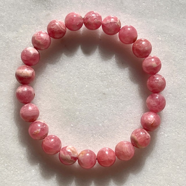 【美石】アルゼンチン産　インカローズ　8.7ｍｍ　ブレスレット　1186