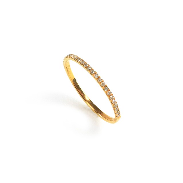 【16号】ダイヤモンドリング K18YG メレダイヤ ハーフエタニティーリング  jd_rg2026