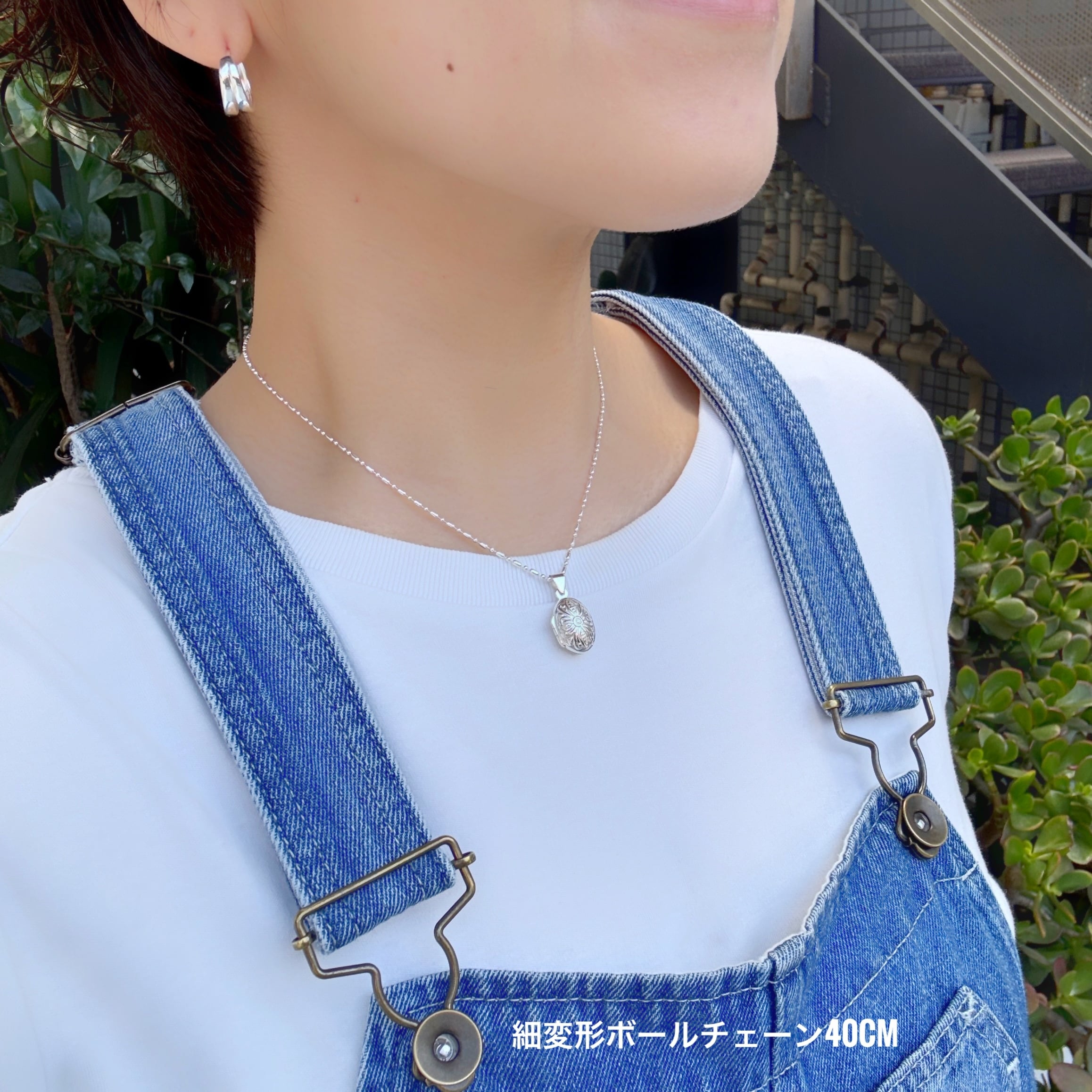 アーモンド型 フラワー ロケット ペンダント （チェーンオプション