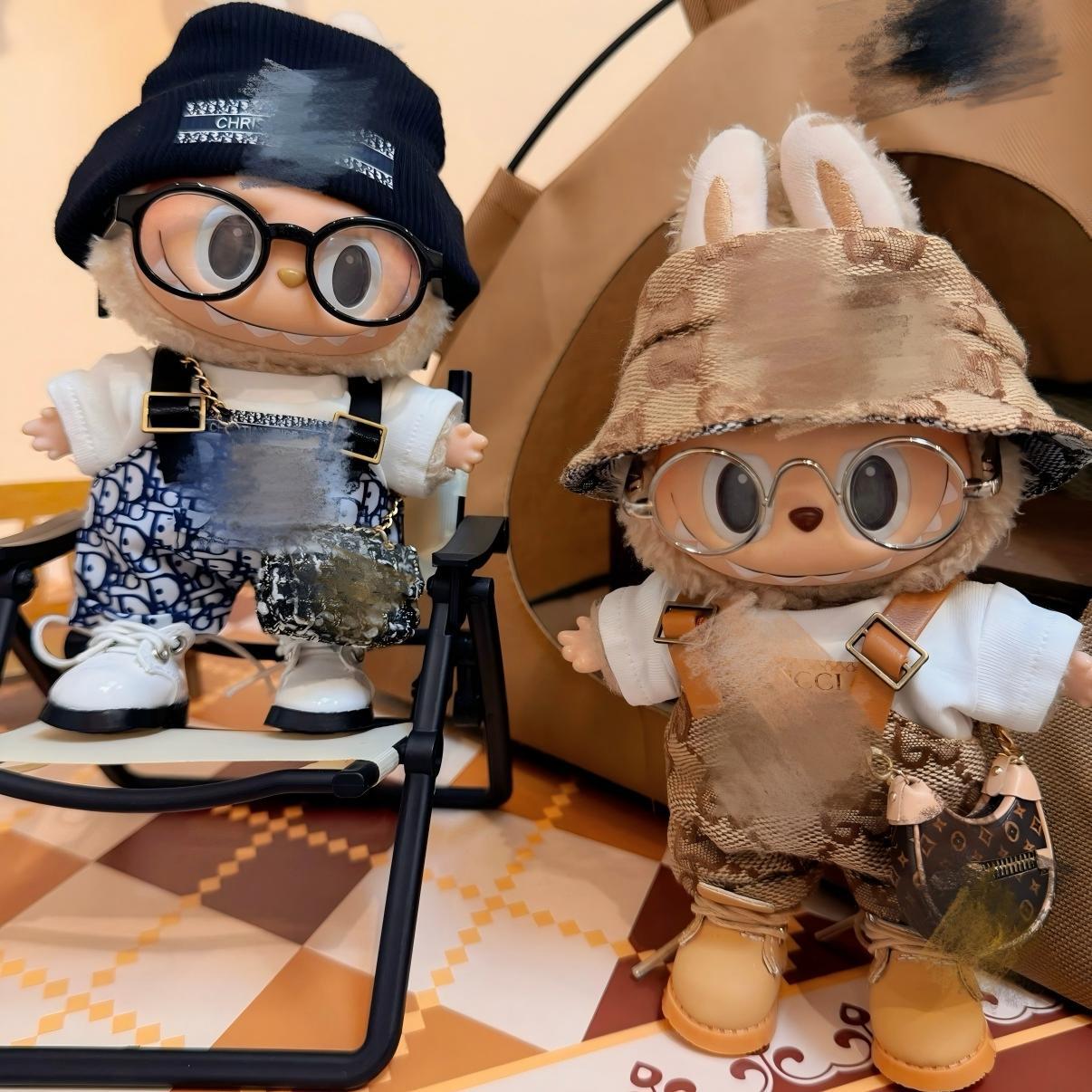 Labubu 1-3世代対応 おしゃれ トップス＋プリントサロペット＋帽子＋