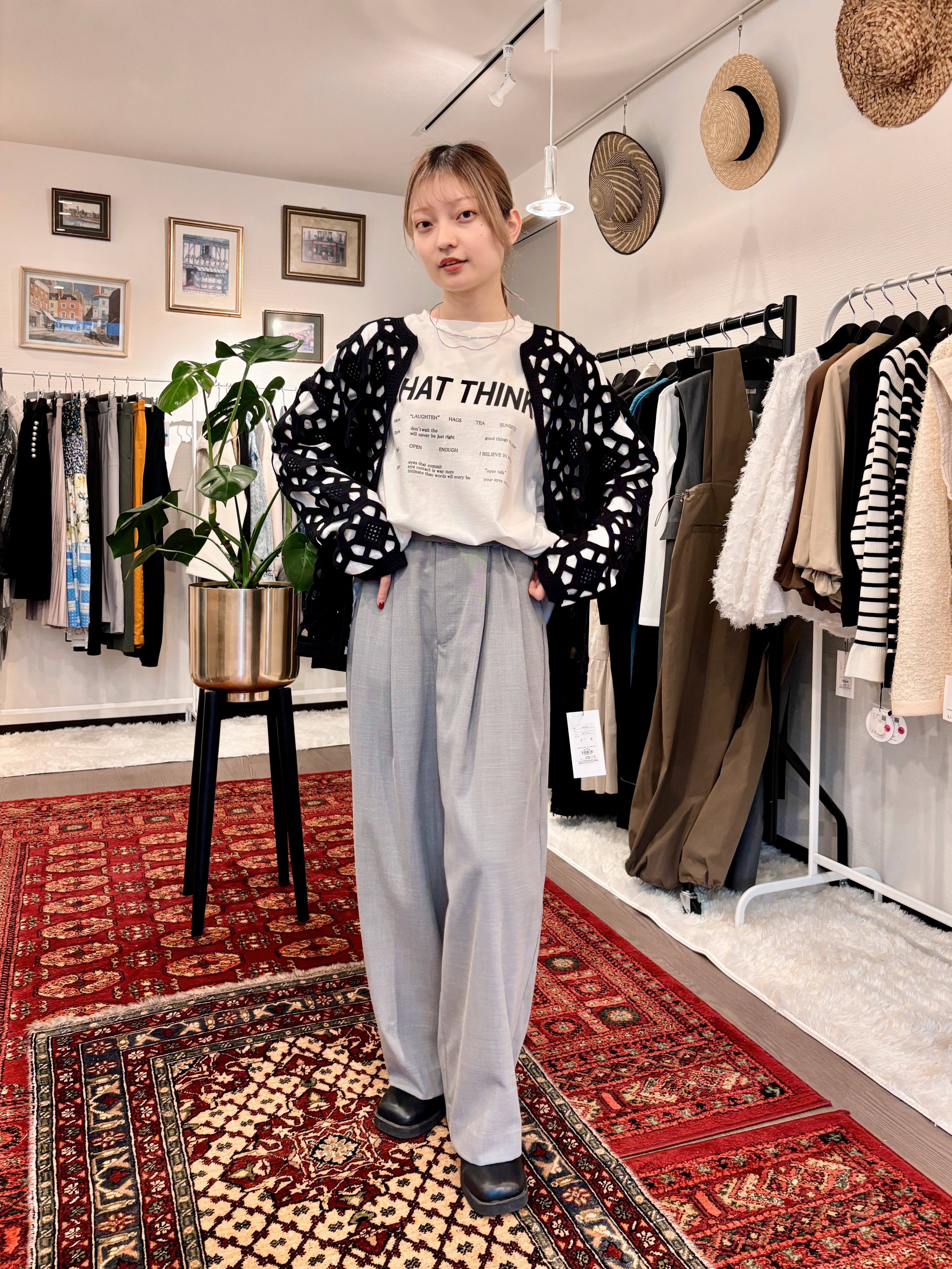 ツータックワイドパンツ