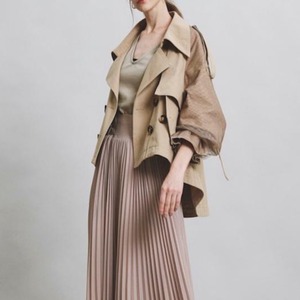 チュール袖ショートトレンチコート  2223