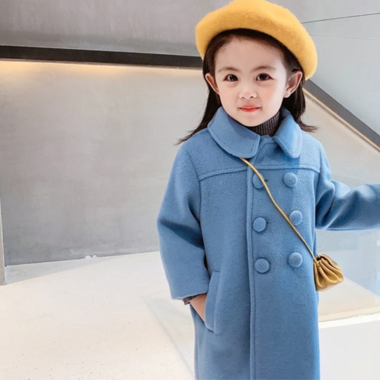 girls coats / Blue│キッズ アウター 女の子 中綿コート ロングコート  
