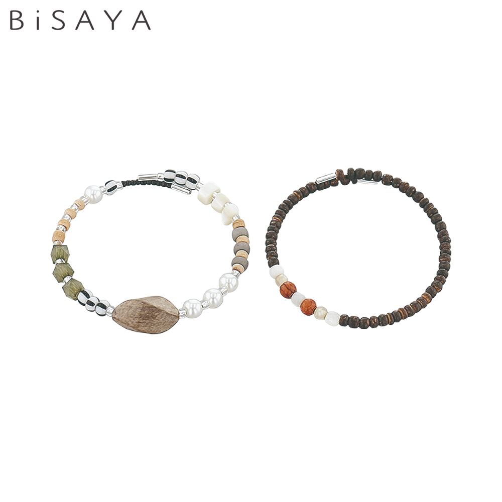 BiSAYA＞ ブレスレット（2本セット） サーフスタイル BAB0011-BR