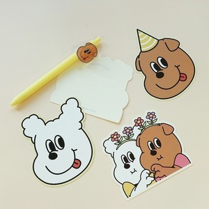 [1107] ゴンチル 型抜き メッセージ カード（3枚入り/全5種）