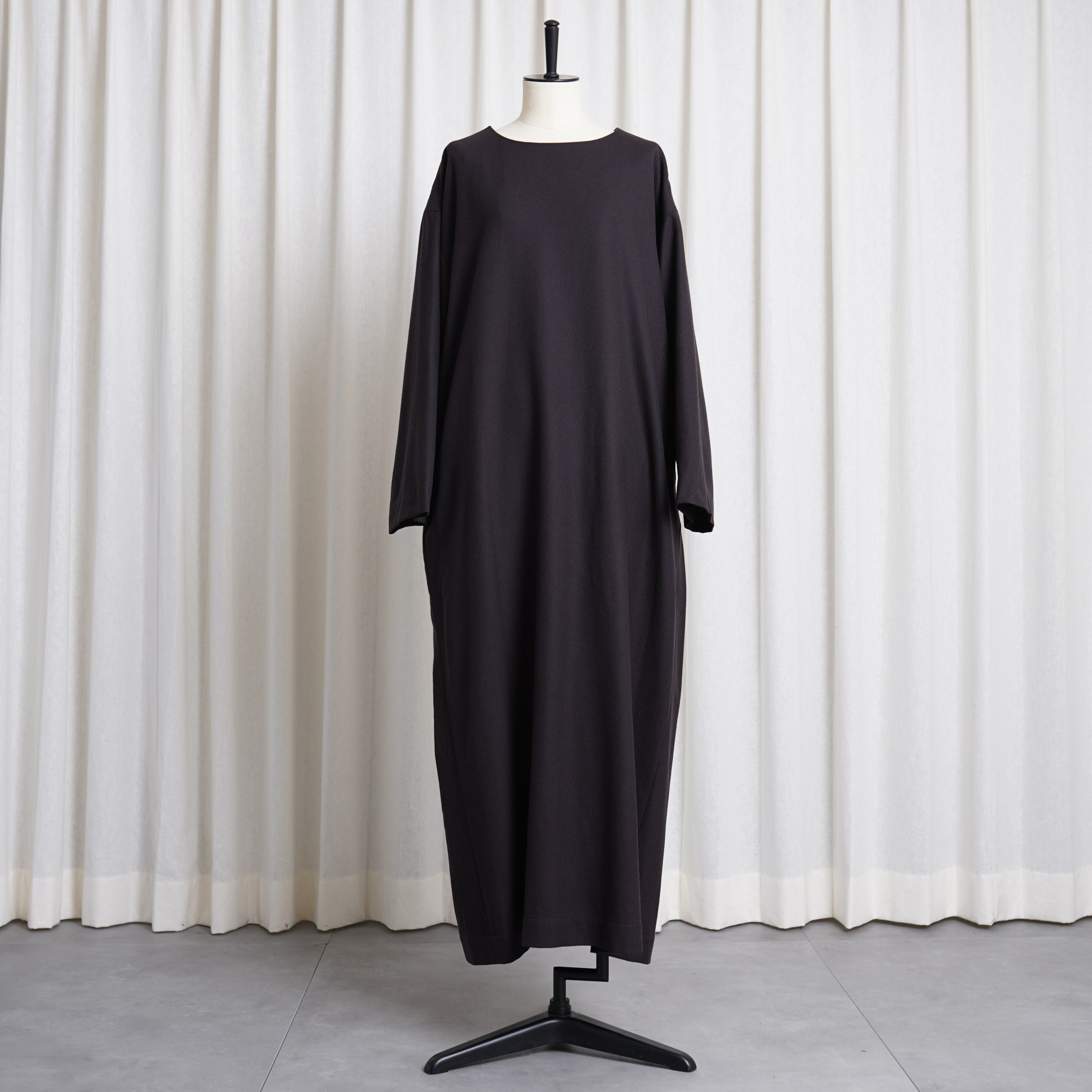 WIRROW / BOTANY WOOL BOAT NECK DRESS -WOMEN- 