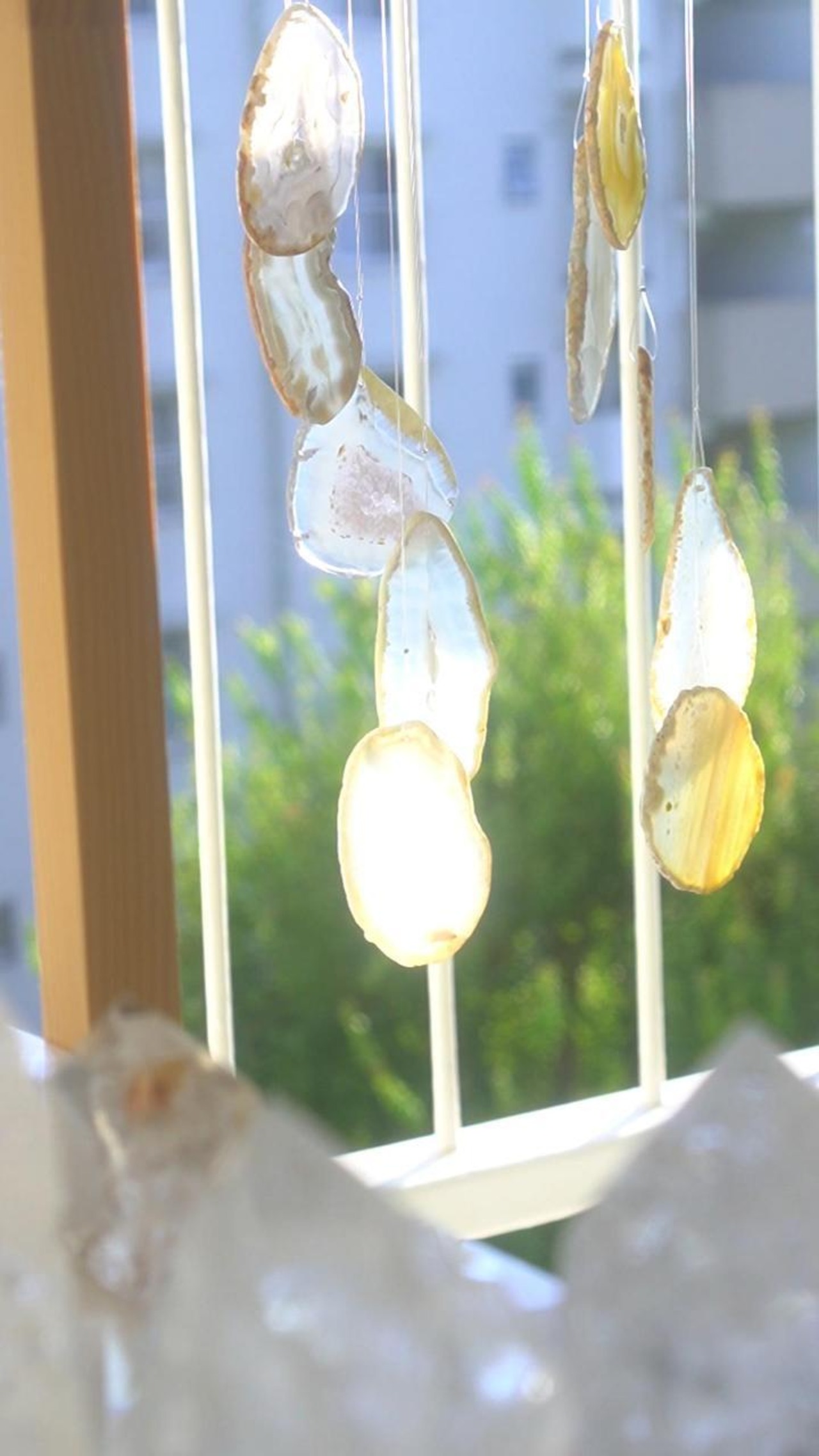 Snow White 05 - アゲートヒーリングチャイム / Agate Sun Catcher Wind Chime 1062