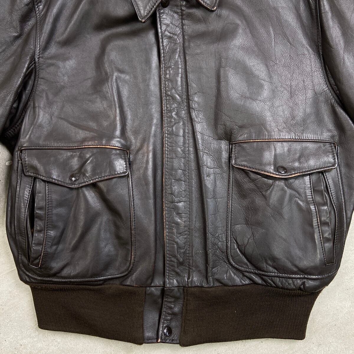 80年代 Schott ショット A-2タイプ レザーフライトジャケット メンズXL