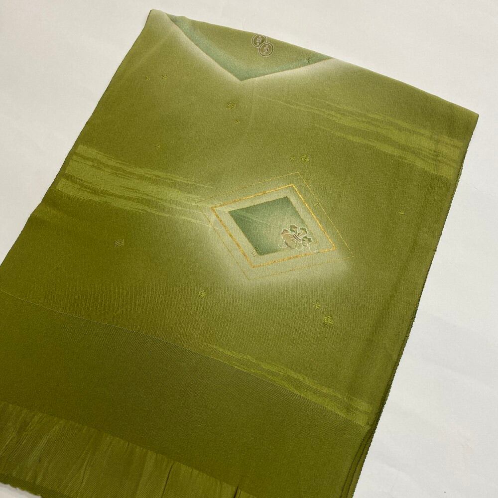 帯揚げ 新品 帯揚 緑 小紋 紬 訪問着 普段着用 礼装用 正絹 絹100% 和装小物 6560