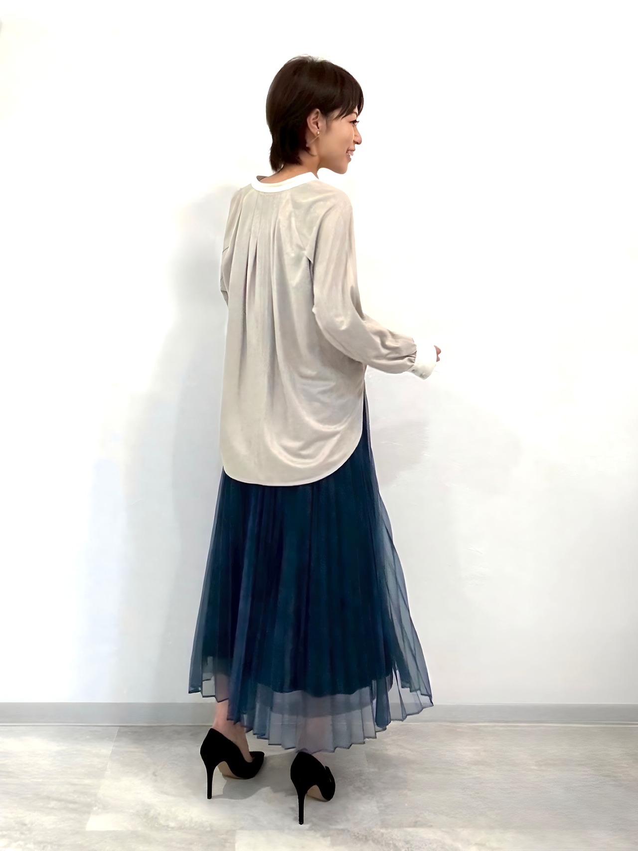 チュールプリーツスカート