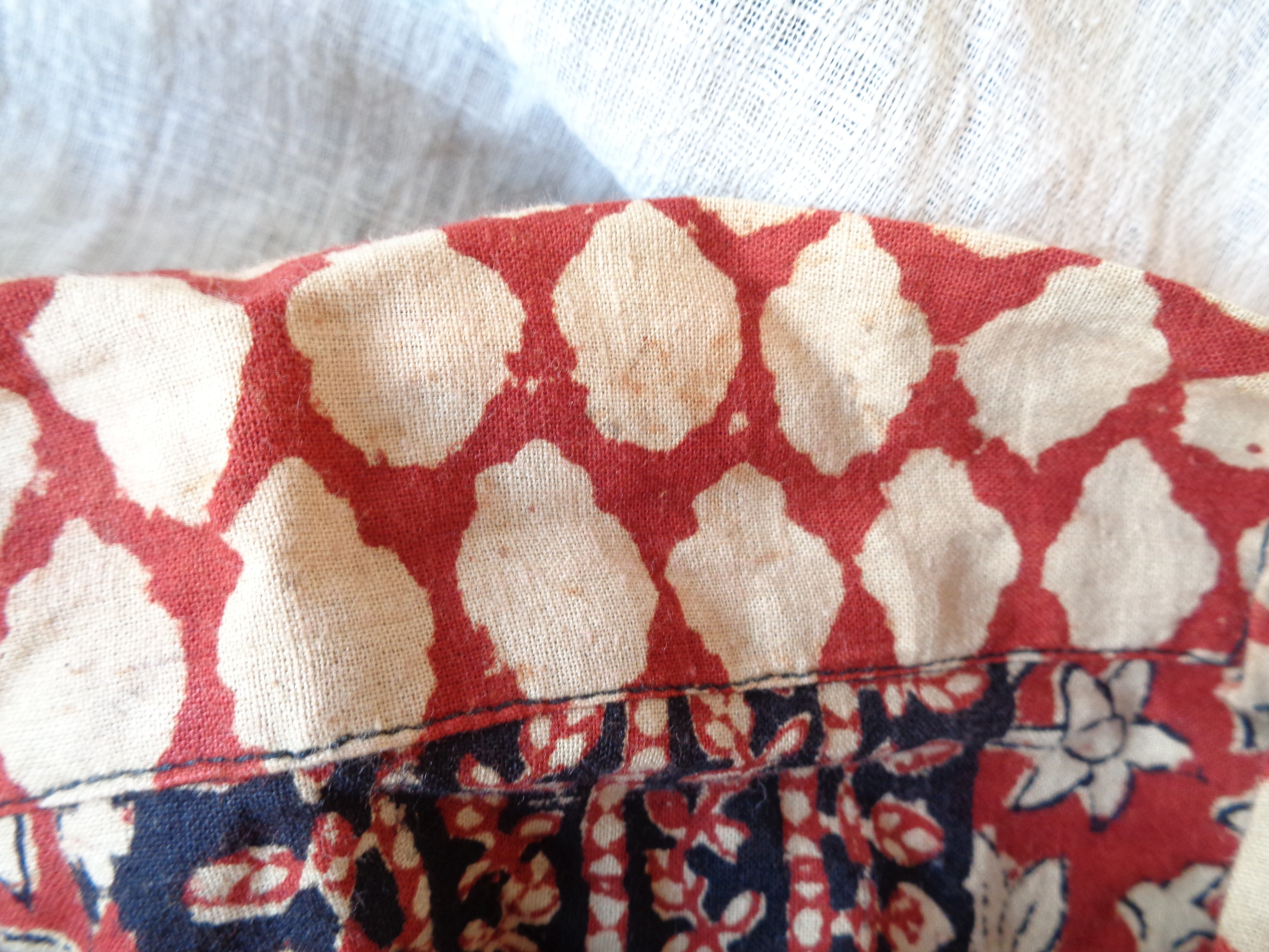 Indian cotton handblockprint wrapskirt／インド綿 ハンドブロック
