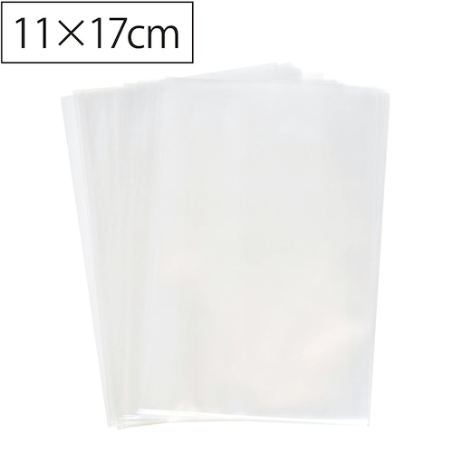 【環境に配慮】日本製　OPP袋 大ぶり台紙用 シールなし ラッピング用透明袋 11×17cm 20枚 A044