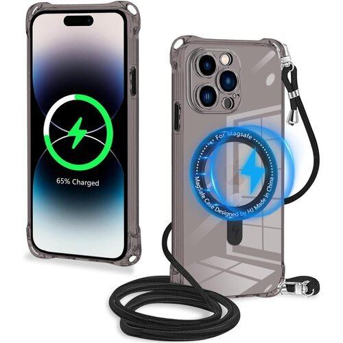 新品》 iPhone 15 Pro Max 用 ケース クリア MagSafe対応 ストラップ 