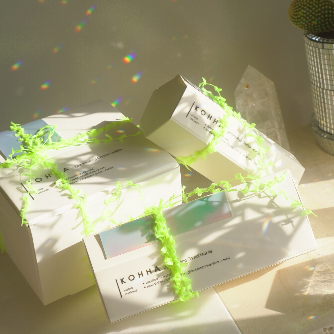 Aphrodite - Pyrite in Rose quartz with Golden healer / ジェムピラー / Gem Pillar Interior Jewelry