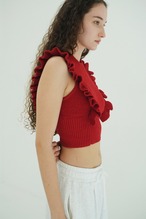 CLANE FRILL SLEEVE KNIT TOPS