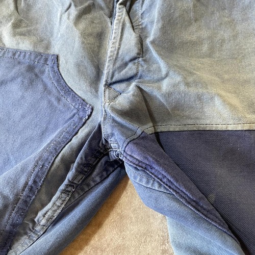 50-60s サンフェード パッチワーク フレンチワーク ブルー パンツ W35 詳細写真4