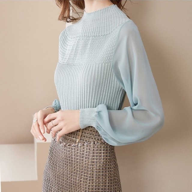 ランタンスリーブプリーツブラウス 10654