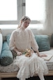 Leavers lace cape blouse