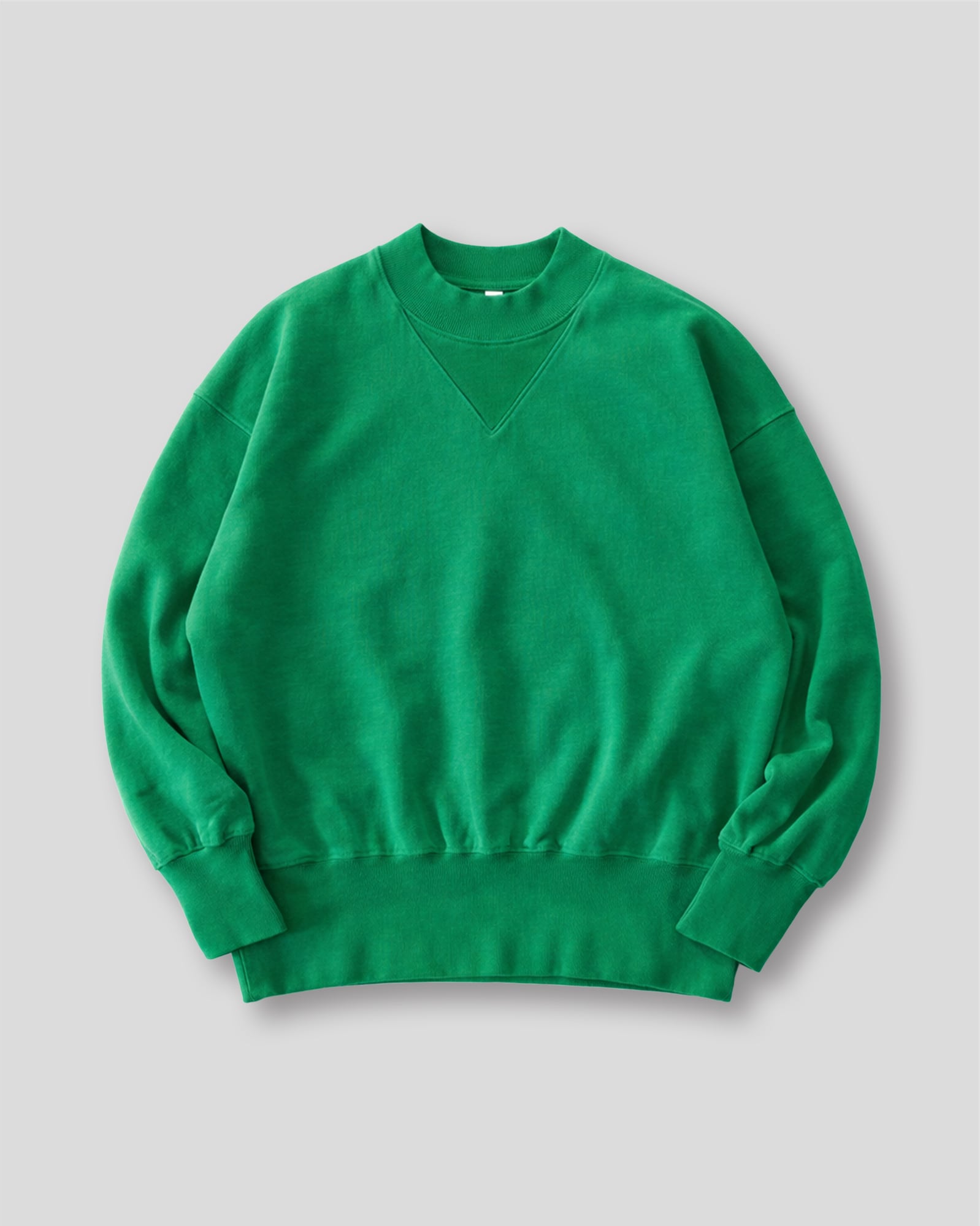 CC LOOPBACK TERRY WIDE CREW NECK SWEAT SHIRT APPLE GREEN