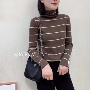 ボーダー　タートルネックニット　AJ111-560