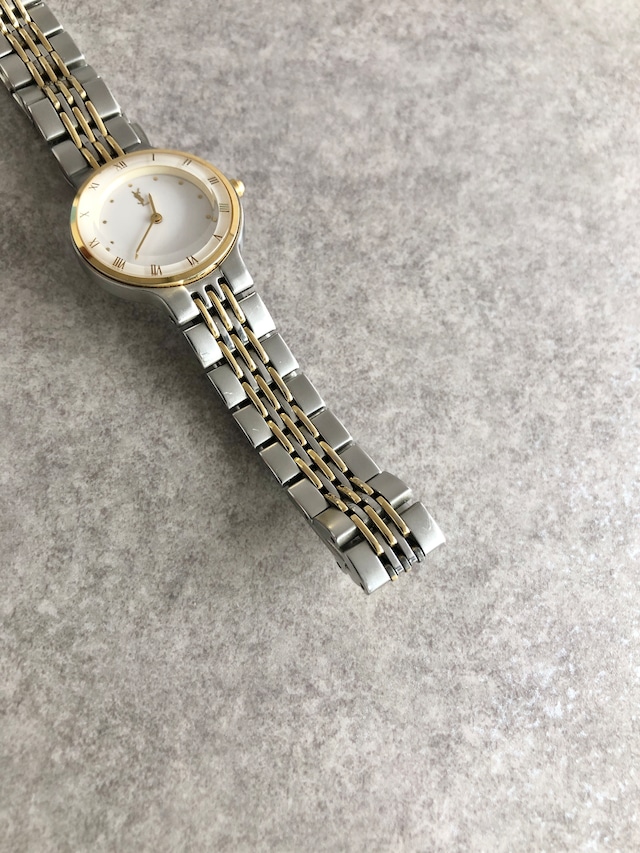 Yves Saint Laurent イヴ・サンローラン 腕時計 シルバー ゴールド YSL ステンレススチール vintage ヴィンテージ オールド dxnipd