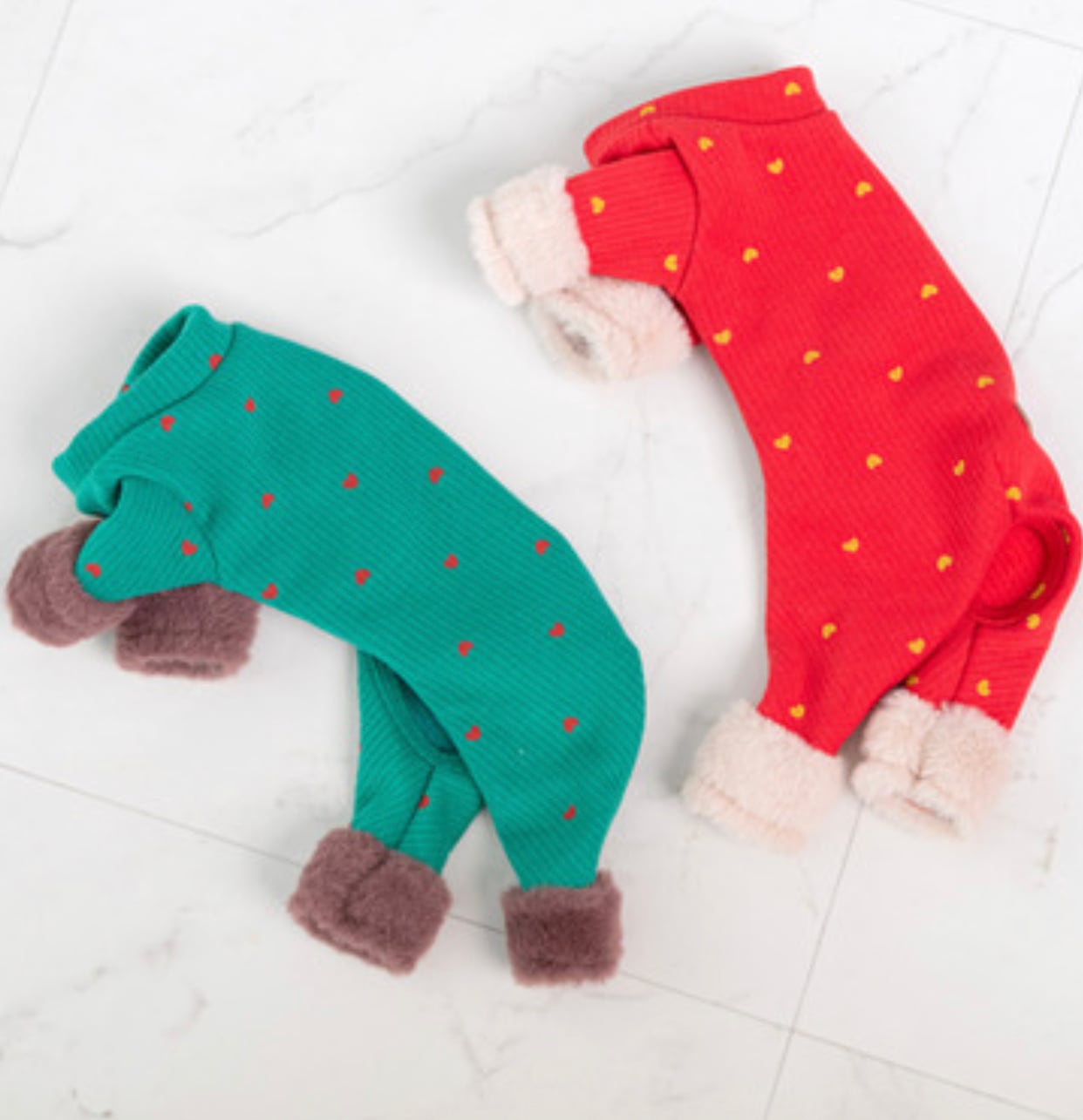 santa all in one S ~ 2XL / 犬服 秋冬 新作 オールインワン 可愛い 犬の服 ロンパース ドッグウェア つなぎ 裏起毛 暖かい b49