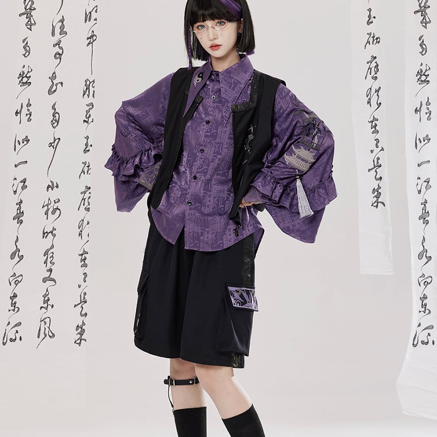 サブカル 服 地雷系 通販 人気No16 チャイナ風服 ベスト タッセル付き