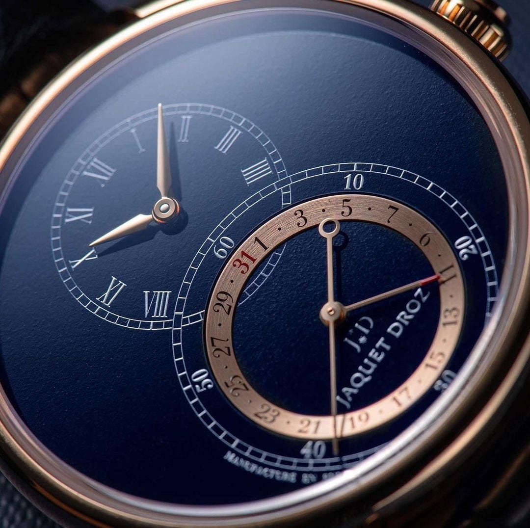 【JAQUET DROZ ジャケ・ドロー】GRANDE SECONDE QUANTIÈME　グラン・セコンド カンティエーム（ダークブルーエナメル）／国内正規品 腕時計