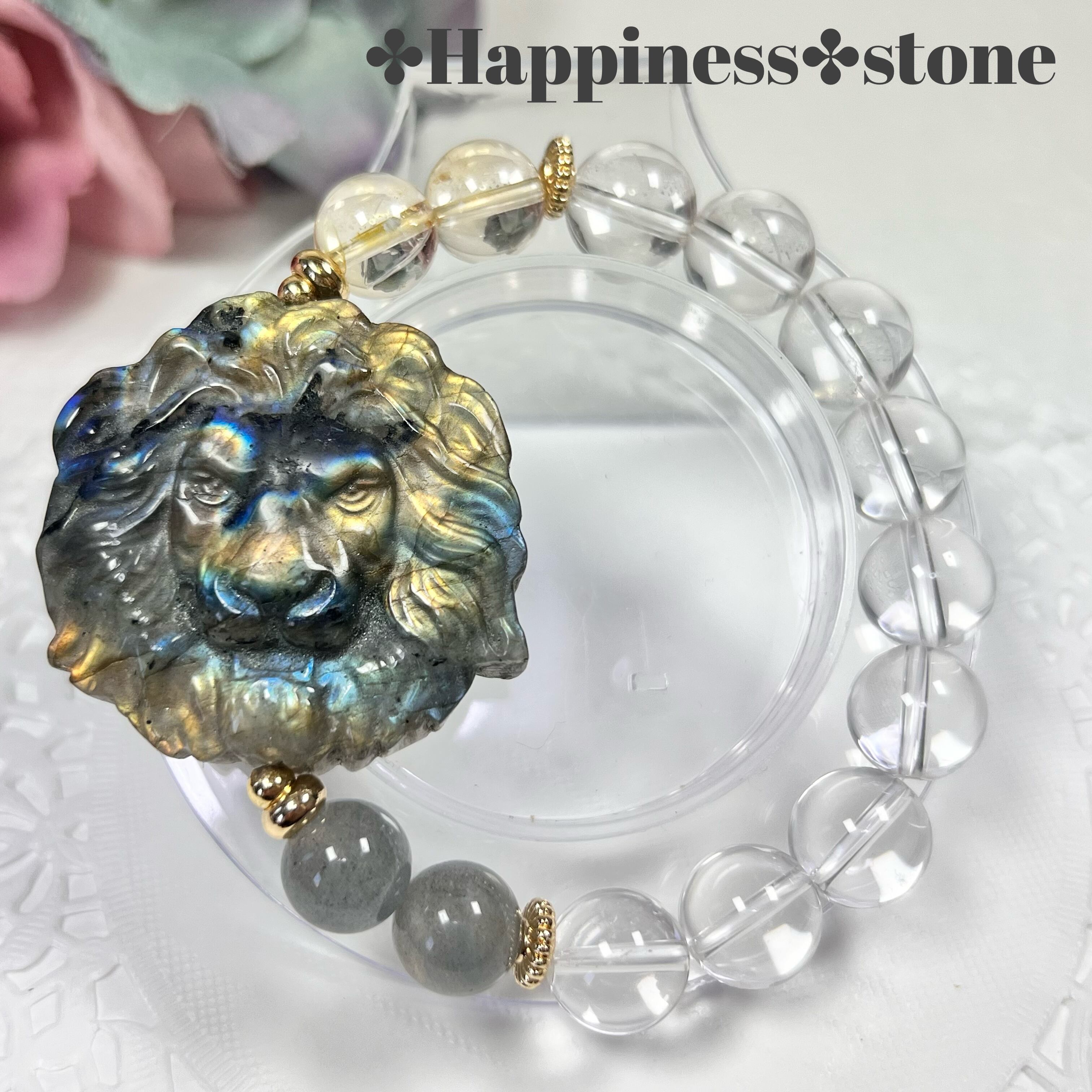 【高品質 ラブラドライト ブレスレット】ユニセックス プレゼント 父の日