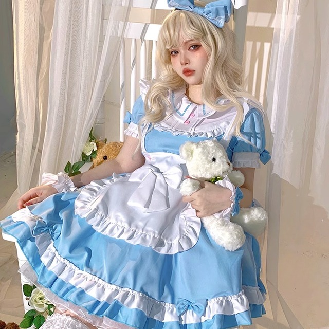 ゴスロリ通販 With U メイド服 6点セット 水色ロリータ メイドカフェ