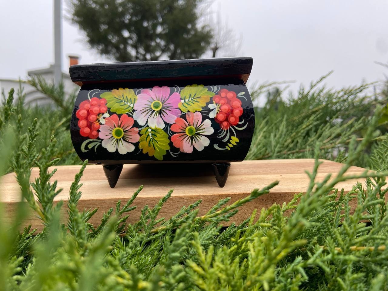 ペトリキフカ・ジュエリーボックス21 cm（Khomenko） - 7