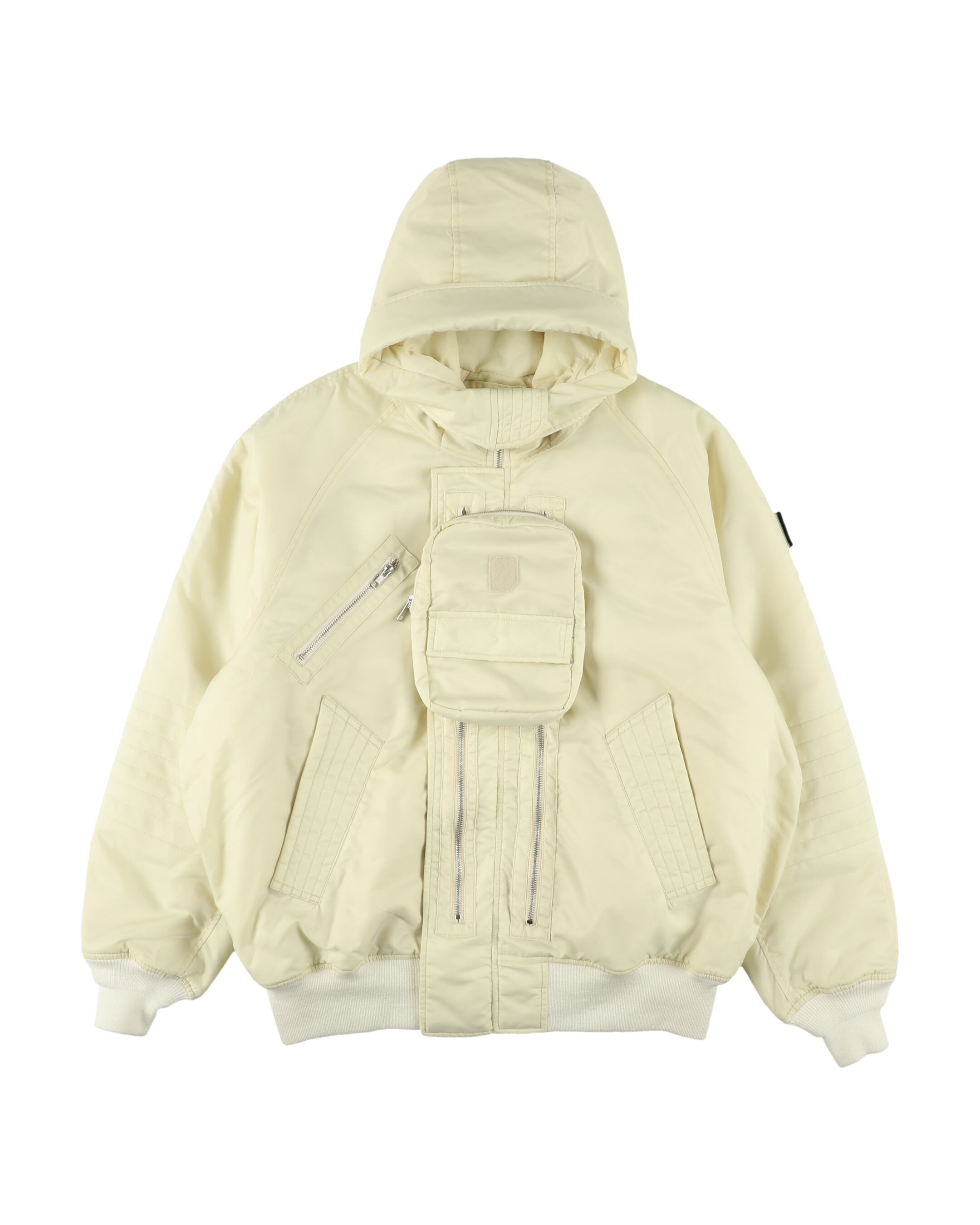 ELEVATION HOODED BOMBER JACKET (OFF WHITE) - PHINGERIN | SO