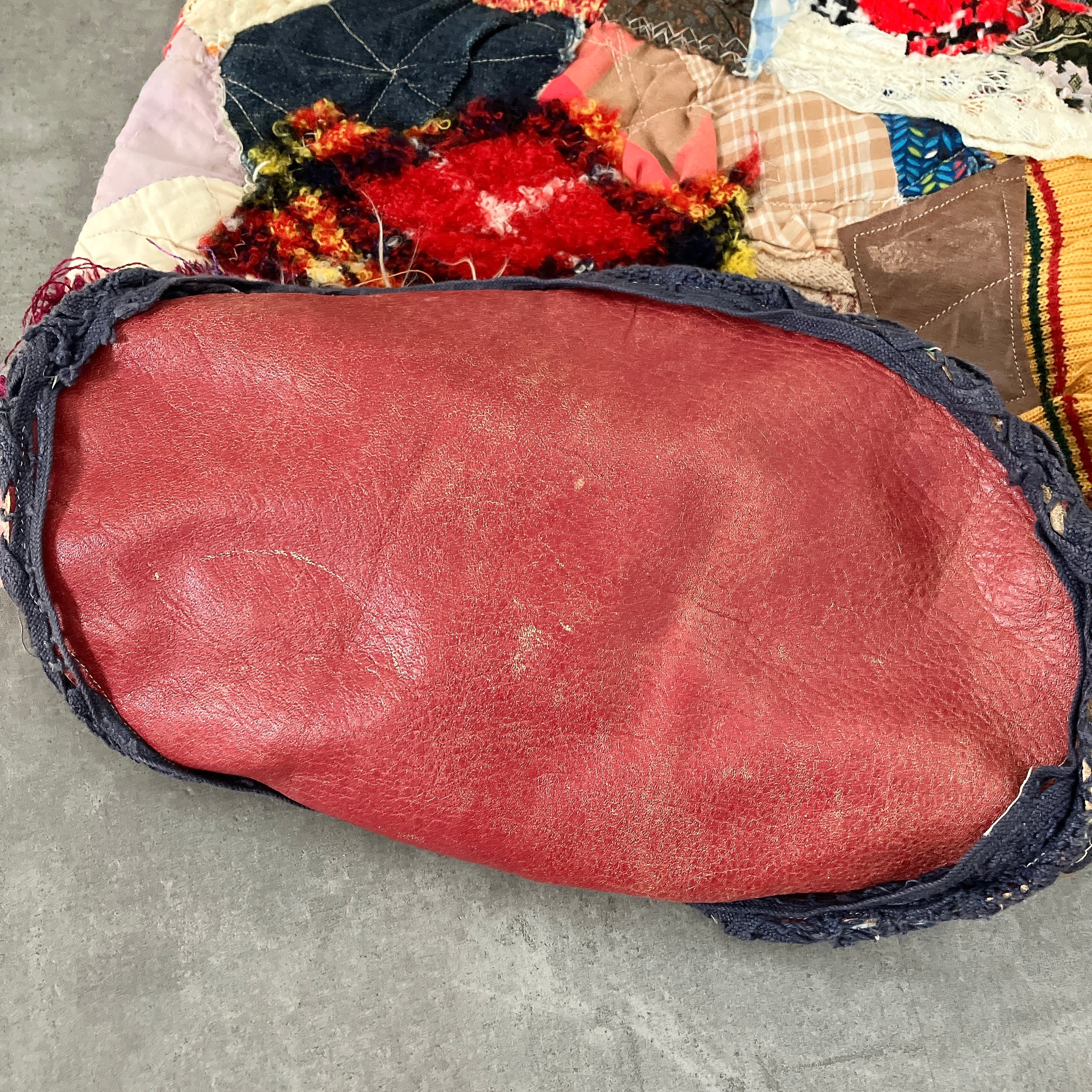 デニムジャケット パッチワーク ハンドメイド ニット リメイク バッグ