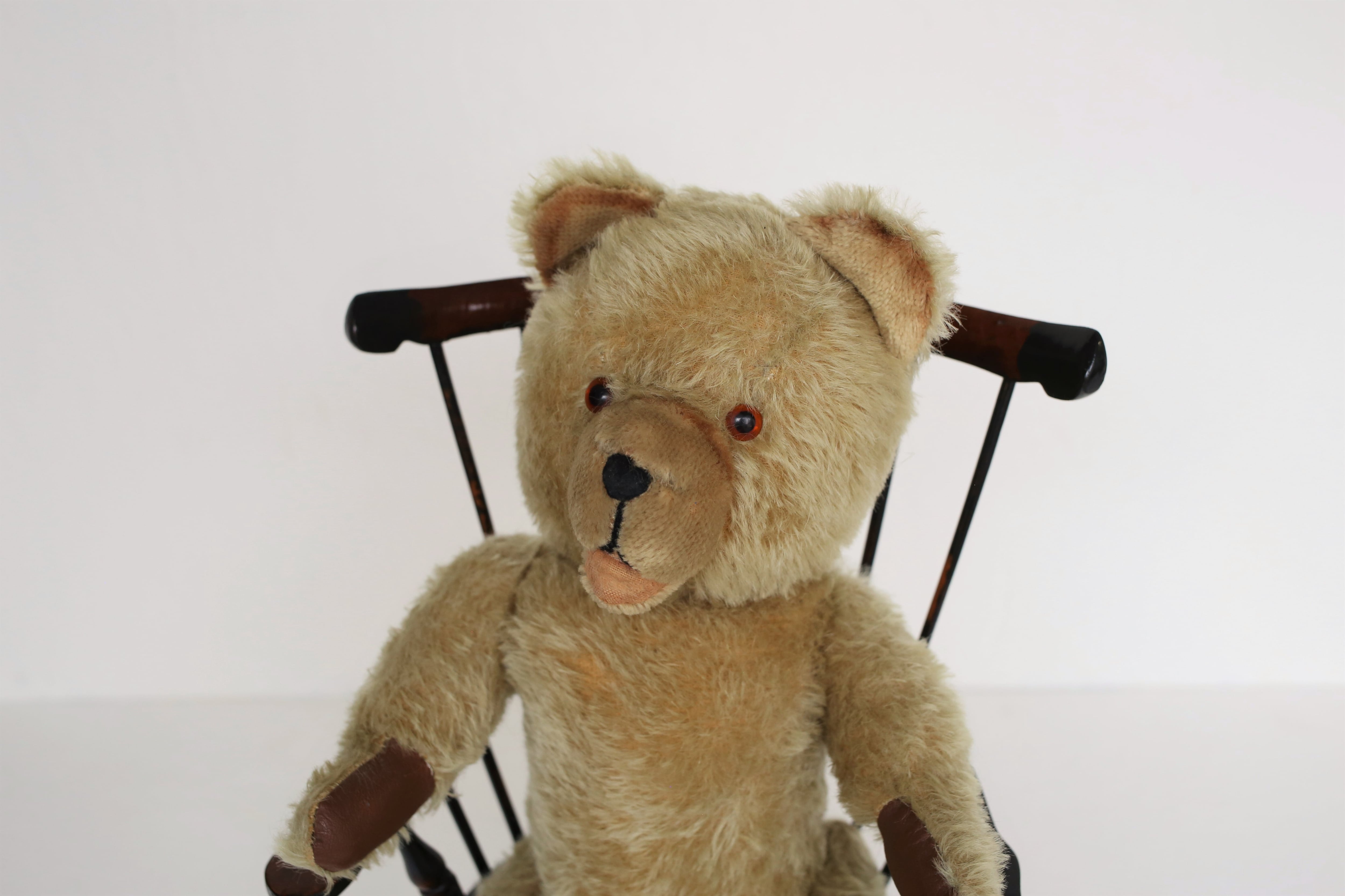 フランス アンティーク ヴィンテージ オープンマウス テディベア N-02996